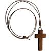 FILOEEX Collana con croce in legno per uomini e donne, regolabile in corda marrone, con ciondolo a forma di croce, decorazione vintage, collana con monaci minimalisti, ciondoli religiosi, gioielli per