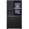 LG GSGV81EPLL Frigorifero Americano Side By Side InstaView, 635L, Frigorifero Total No Frost, Wi-Fi, Door & Linear Cooling, Dispenser Acqua e Ghiaccio Senza Allaccio, Fresh Balancer, Nero Opaco