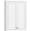 HOMCOM Mobile da Bagno a Parete in Legno con 2 Ripiani Regolabili su 3 Livelli, 61x20x84 cm, Bianco | Aosom Italy