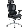 HOMCOM Sedia da ufficio ergonomica con Schienale e poggiatesta regolabili, Braccioli 6D e Poggiapiedi Rete, 71x67x133 cm, Nero | Aosom Italy