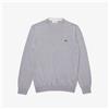 Lacoste Pullover da Uomo con Collo Rotondo Organico Grigio Chiaro-CCA da Uomo