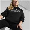 Puma Felpa Essentials+ Metallic Logo Black/Silver da Donna