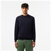 Lacoste Pullover da Uomo in lana Merino con Collo Rotondo Blu Navy
