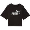 Puma T-Shirt cropped Ess N. 1 Logo Relaxed Nera da Donna