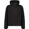 CMP Giacca in Softshell con maniche staccabili Nera da Uomo
