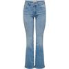 Only Jeans Onlann Mid Flared Light Blue da Donna