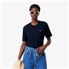 Lacoste T-Shirt In Cotone Relaxet Fit Blu da Donna
