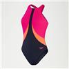 Speedo Costume Crossback Highneck Nero/Rosso da Donna