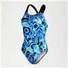 Speedo Costume Allover Digital Powerback Nero/Blu Navy da Donna