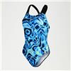 Speedo Costume Allover Digital Powerback Nero/Blu Navy da Donna