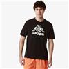 Kappa T-Shirt Logo Fioro Black da Uomo