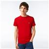 Lacoste T-shirt a Girocollo in Cotone Pima Rossa-240 da Uomo