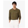 Lacoste Pullover da Uomo con Collo Rotondo Organico Verde Cachi-E9F da Uomo
