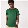 Lacoste T-shirt a Girocollo in Cotone Pima Verde-132 da Uomo