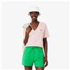 Lacoste T-shirt con scollo a V in morbido cotone relaxed fit Rosa Chiaro da Donna