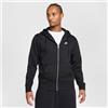 Nike Felpa con cappuccio fullzip Black/White da Uomo