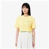 Lacoste T-Shirt In Cotone Relaxet Fit Gialla da Donna