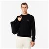 Lacoste Pullover girocollo in misto lana Nero-031 da Uomo