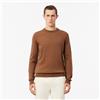 Lacoste Pullover girocollo in misto lana Marrone da Uomo