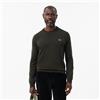 Lacoste Pullover girocollo in misto lana Verde da Uomo