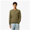 Lacoste Pullover da Uomo con Collo Rotondo Organico Verde Cachi-BMY da Uomo