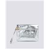 Sundek Borsa Clutch Laminata con logo Argento