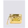 Sundek Borsa Clutch Laminata con logo Oro