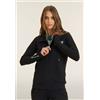 Freddy Felpa Full Zip con collo alto e dettagli silver Nera da Donna