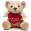 Uni Toys Uni-Toys - Orsetto angelo custode con cuore rosso, "Amore Mio" - Peluche - 13 cm (altezza) - Giocattolo di peluche, pupazzo. Cuore rosso, scritta "Amore Mio"