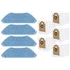NEIQIUWING Sacchetti per aspirapolvere + kit moppads per Lefant M2 Pro / M2S Pro, 4 mop in microfibra + 5 sacchetti per la polvere, senza clog, forte sistema di chiusura, facile da installare