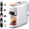 CAFELFFE MK-606 - Macchina da caffè a capsula 5 in 1 per porzioni singole, 1450 W e macchina per caffè espresso a caldo/freddo, compatibile con K Cup/NES originali/DG/44 mm ESE in polvere, 7 misure