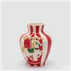 EDG Enzo De Gasperi Vaso Anfora Cavallo Giostra H26 Ø21 cm Bianco Rosso - Decorazione Natalizia