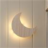 Lights4fun Lampada da parete con luna, luce bianca calda, funzionamento a batteria, per cameretta dei bambini, camera da letto, lampada da parete, decorazione da parete, luce notturna, 20 x 3 x 20 cm
