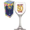 Dor BICCHIERE 50 ANNI Calice vetro Gadget stampato idea regalo festa 50° Compleanno