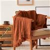 Simple&Opulence Coperta in mussola di cotone per letto, divano, coperta in garza intrecciata con nappe, morbida, leggera, accogliente, prelavata e traspirante, decorazione per tutte le stagioni