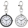 Artibetter 2 Pezzi Orologio da Infermiera Appeso al Quarzo Portachiavi Grande Quadrante Bianco e Nero in Acciaio Inox, Orologio da Tasca per Infermieri Donna Resistente e Pratico per Uso