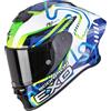ScorpionEXO EXO-R1 Evo II Air Cornering Sport Moto Casco Bianco Blu Verde