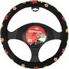 Start Coprivolante Auto Spring Diametro 37-39 Cm Nero Con Fiori, Universale, Protezione TPR Volante Macchina Materiali Atossici Testati