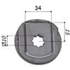 LeTapparelle Testina sfilabile con foro a stella per supporto motore a cassonetto - Innesto 34mm