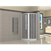 Docciabox Box doccia Giove - semicircolare, 2 lati, apertura centrale (doppia anta) - Misura: 90x90 xh185 (Raggio 55 cm)