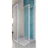 Docciabox Box Doccia 3 lati a Scomparsa in Acrilico e Telaio in Alluminio Bianco - Misura: 70 x 70 x 70 x h185