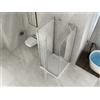 Docciabox Box Doccia 3 lati centro stanza - 2 fissi e 1 Porta Semi Battente cristallo 8 mm - Misura: 90 x 120 x 90 x195h