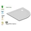 Docciabox Piatto doccia flat in resina alto 3cm (semicircolare) - Misura: 80 x 80 x 3h (raggio 55)