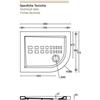 Docciabox Piatto doccia ITO in ceramica Althea (semicircolare asimmetrico 72x90) - Misura: 72 x 90 x h5.5 - Curva a destra