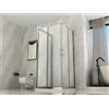 Docciabox Box Doccia Cristallo 6 mm Opaco 3 lati 1 fisso ed 1 Apertura Angolare Scorrevole - Misura: 90 x 90 x 90 x h190