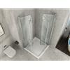 Docciabox Box doccia Angolare Apertura Combinata Doppio Libro e Battente Cristallo 8 mm - Misura: 60 x 80 x 195h cm