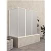 Docciabox Parete vasca in acrilico 4 ante - 3 pieghevoli uguali piu' 1 grande pieghevole a scomparsa - Misura: 67-68 x 133 x 140h