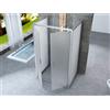 Docciabox Box doccia cristallo 6 mm 3 lati - Due Fissi piu' porta Saloon Opaco - Misura: 80 x 100 x 80 x190h
