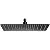 Docciabox Soffione doccia Nero Opaco quadro in acciaio inox diametro 25x25cm