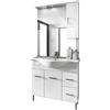 Docciabox Mobile bagno a terra con piedini - bianco lucido 85 cm
